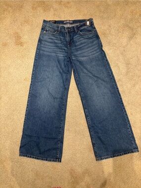 Joe's Jeans Wide Leg Mid-Dark Blue Denim Pants